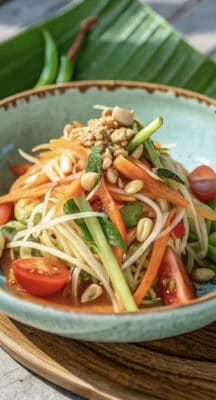Tangy and Refreshing Green Papaya Salad Recipe (Som Tam)