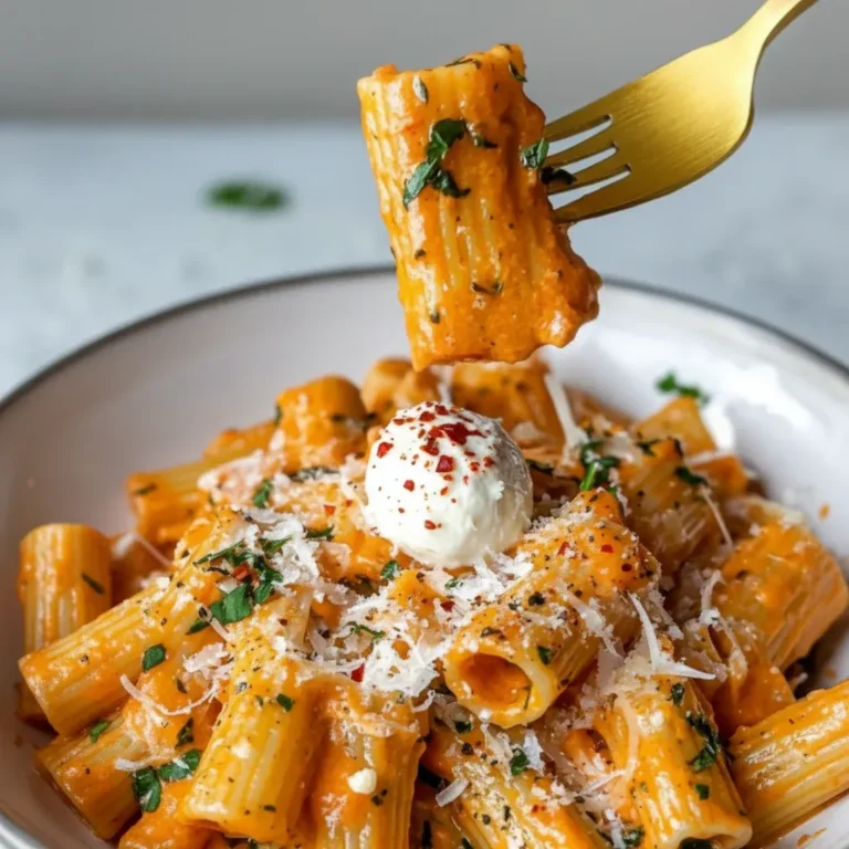 Creamy Tomato Garlic Rigatoni Pasta Recipe