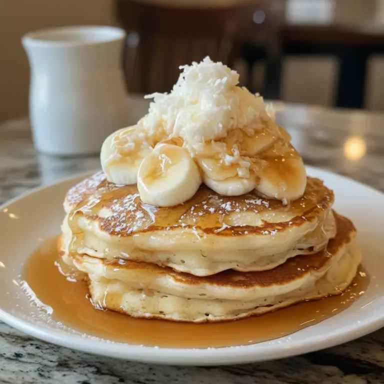 Fluffy Sweet Coconut Cream Pancakes Recipe
