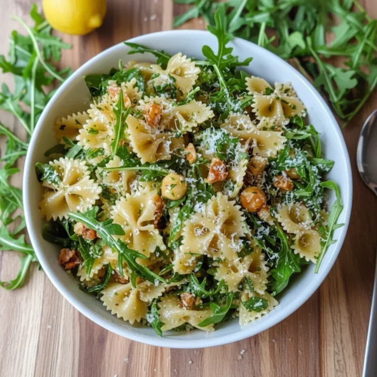 Zesty Lemon Arugula Pasta Salad in 15 Minutes