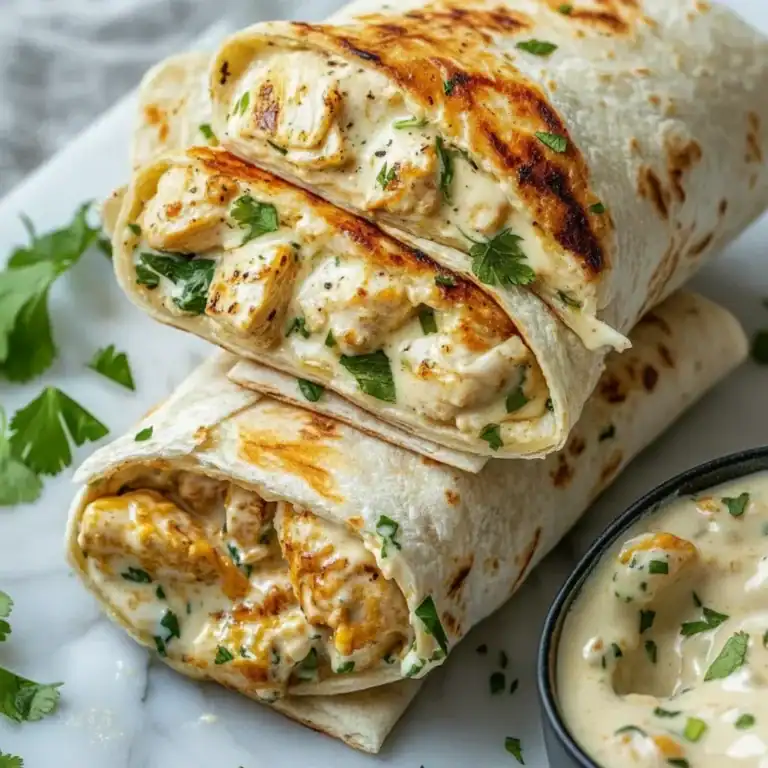 Cheesy Garlic Chicken Wraps