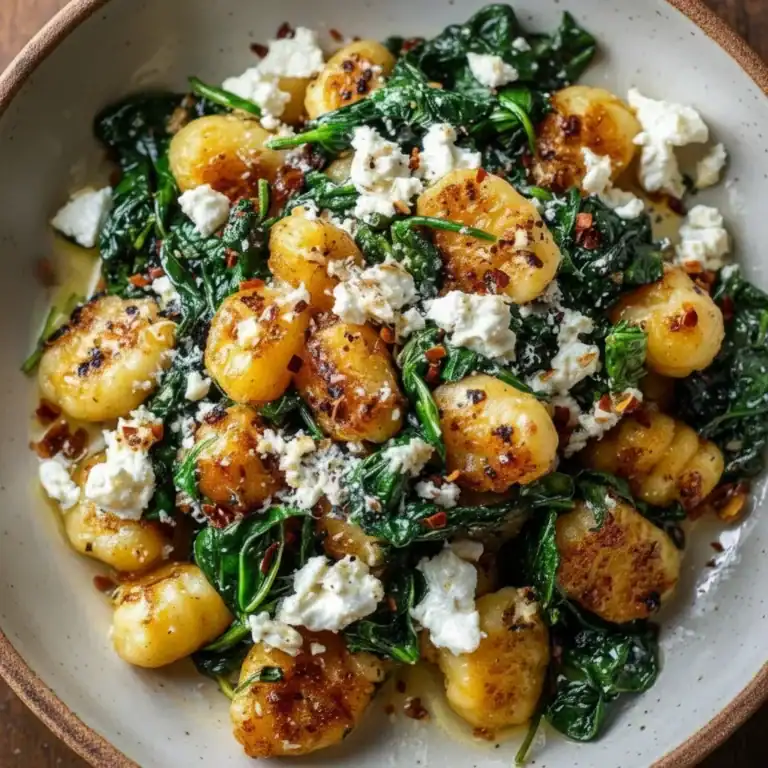 Creamy Gnocchi with Spinach and Feta