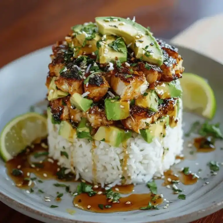 Honey Lime Chicken & Avocado Rice Stack