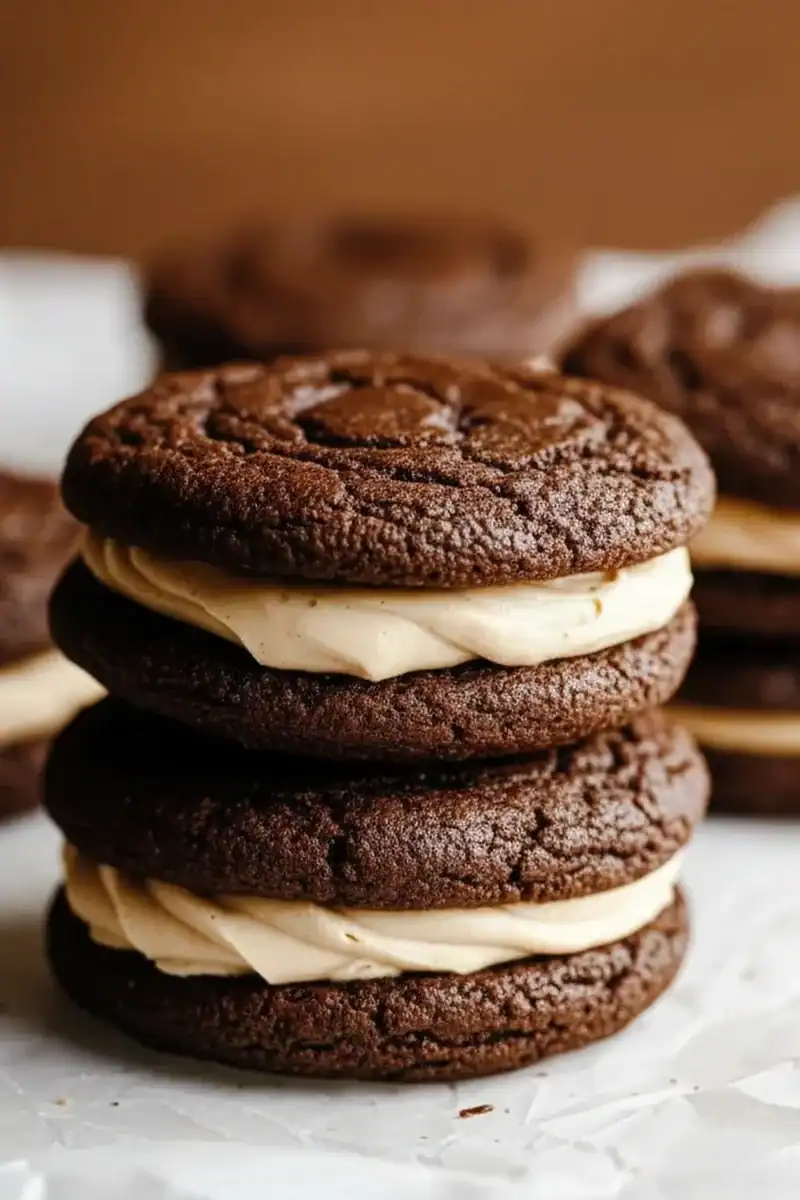 Brownie Cookie Sandwiches With Cookie Dough Buttercream