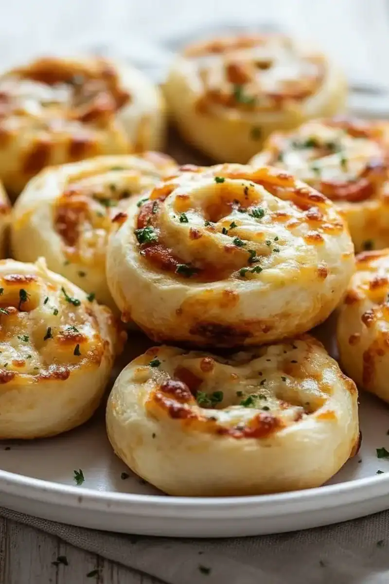 Cheesy Garlic Pizza Pinwheels Snack Idea