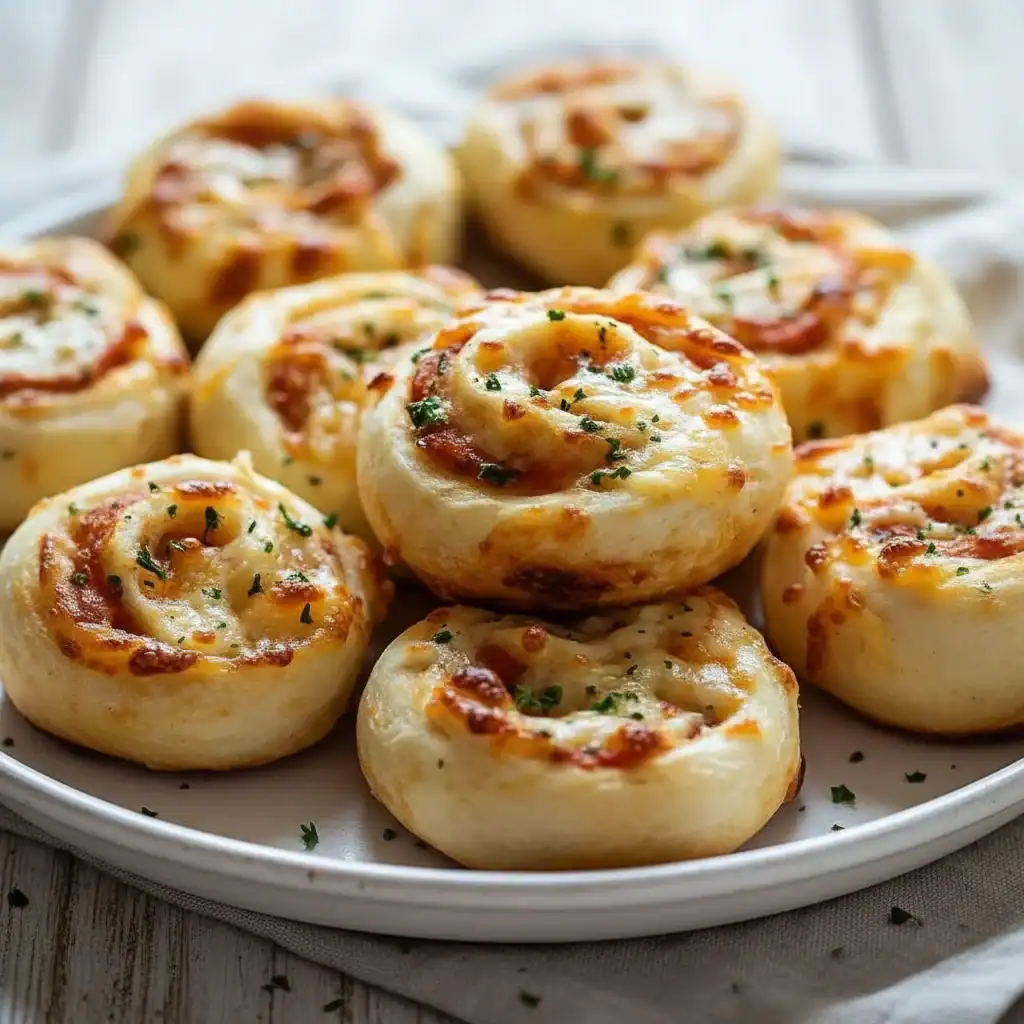 Cheesy Garlic Pizza Pinwheels Snack Idea