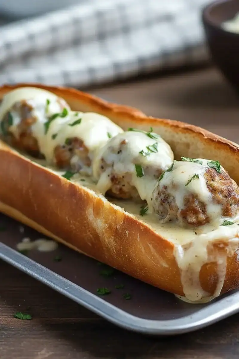 Chicken Alfredo Meatball Subs Recipe Lunch