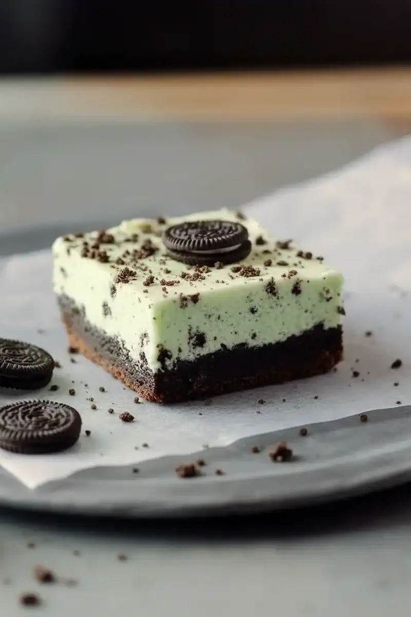Mint Oreo Cheesecake Bars Recipe Dessert