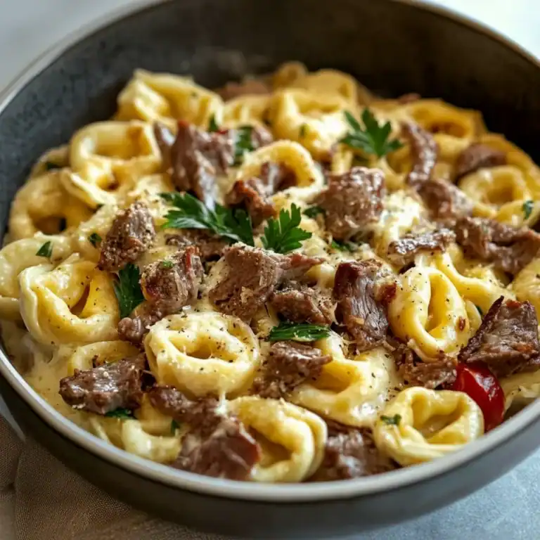 Philly Cheesesteak Tortellini Pasta Recipe