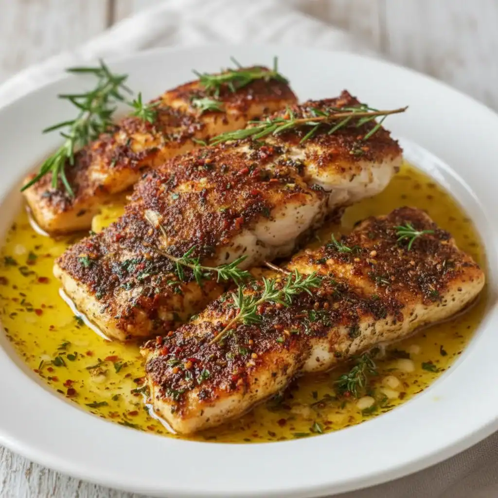 Rosemary Pan Seared Red Snapper