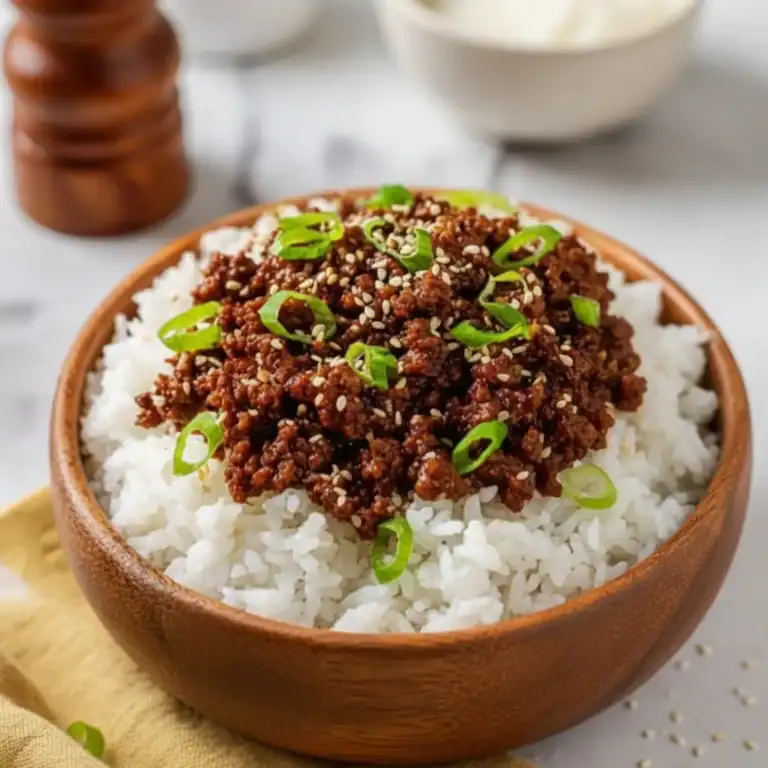 Soy Sauce Ground Beef Rice Bowl