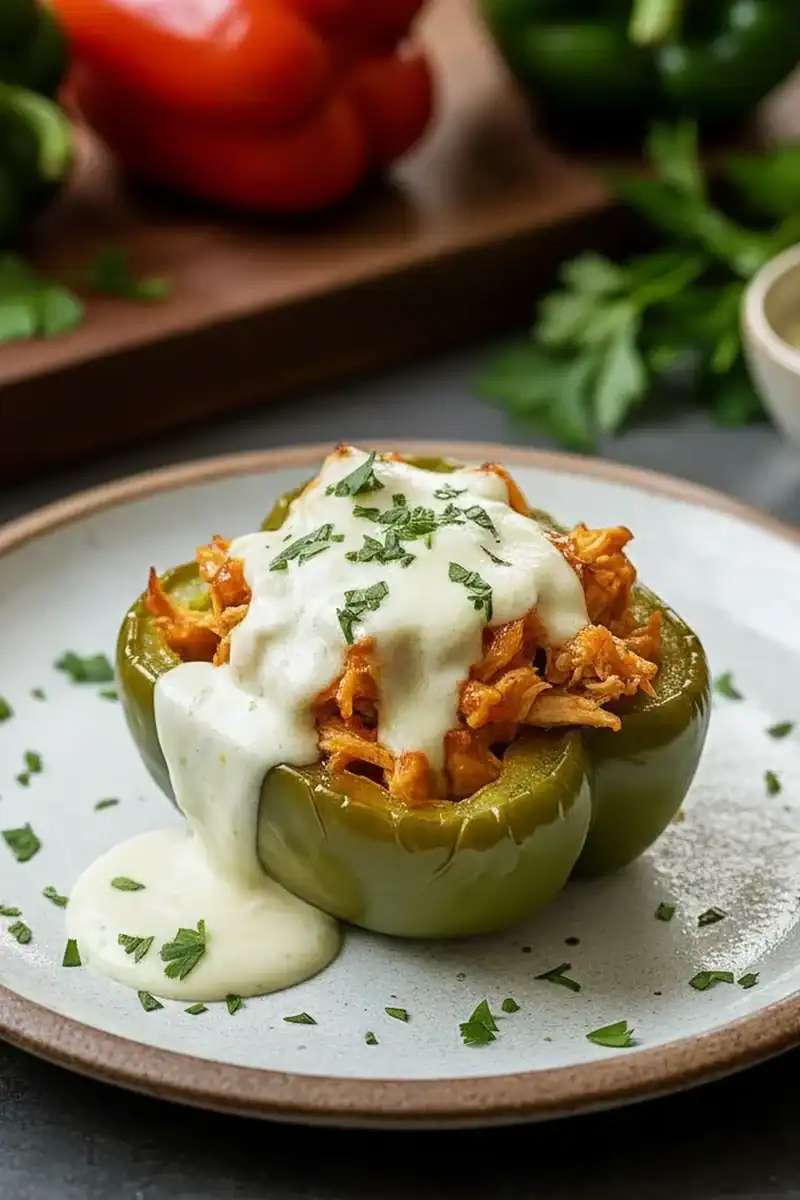 Spicy Buffalo Chicken Stuffed Peppers Recipe
