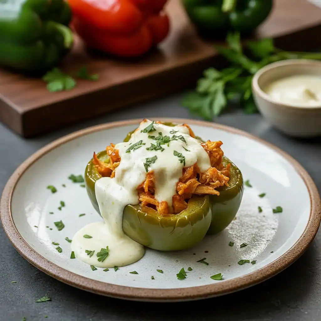 Spicy Buffalo Chicken Stuffed Peppers Recipe
