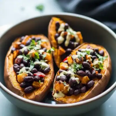 Baked Sweet Potato Black Beans