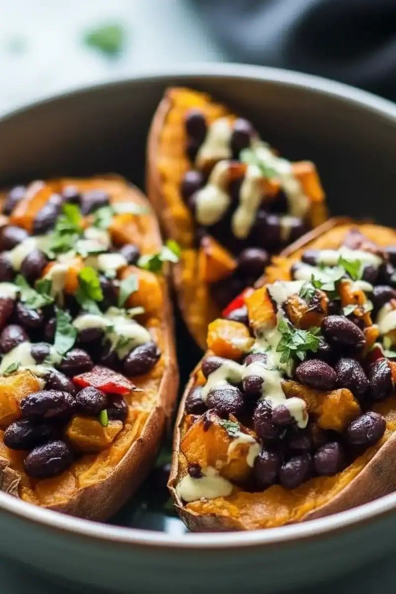 Baked Sweet Potato Black Beans