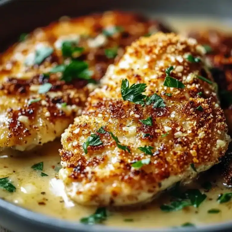 Crispy Parmesan Chicken Garlic Sauce