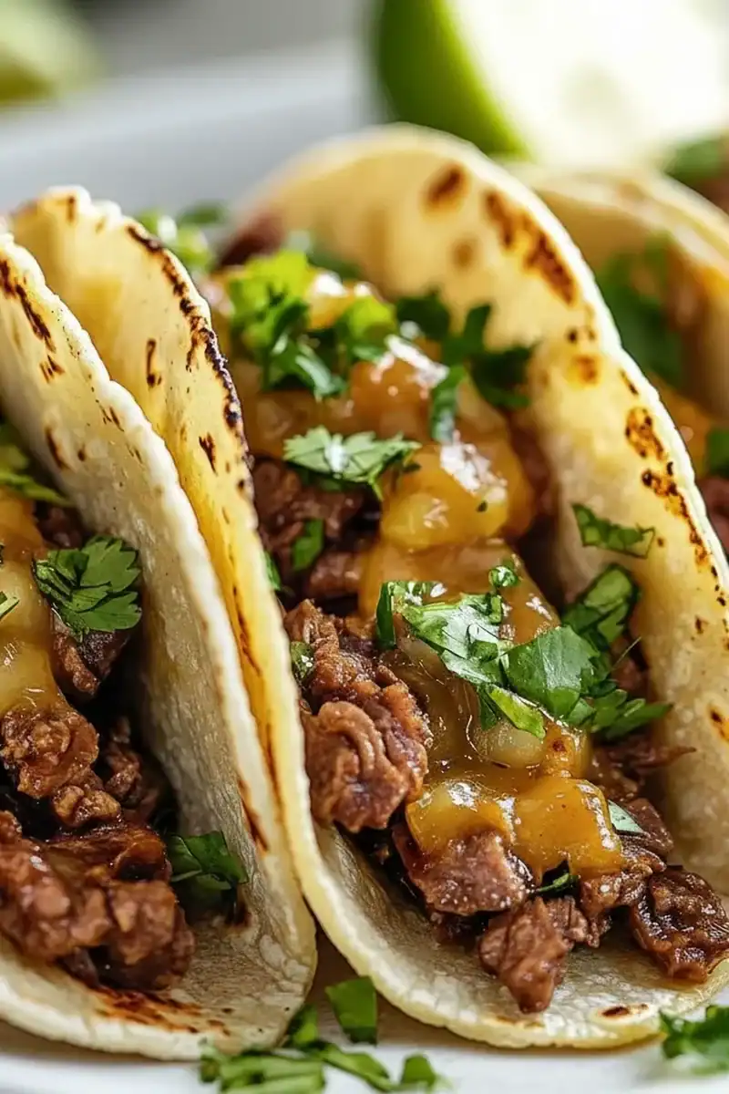 Garlic Butter Honey BBQ Beef Tacos