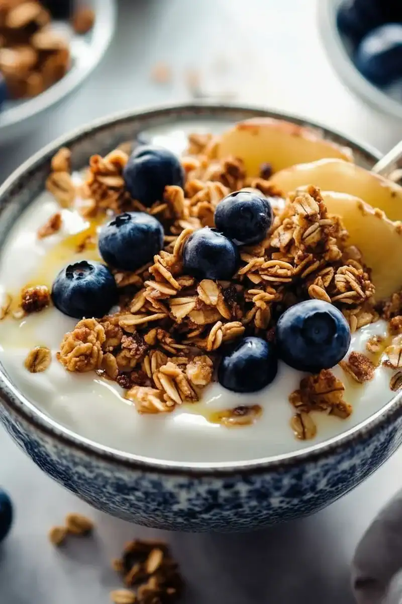 Greek Yogurt Granola Blueberries