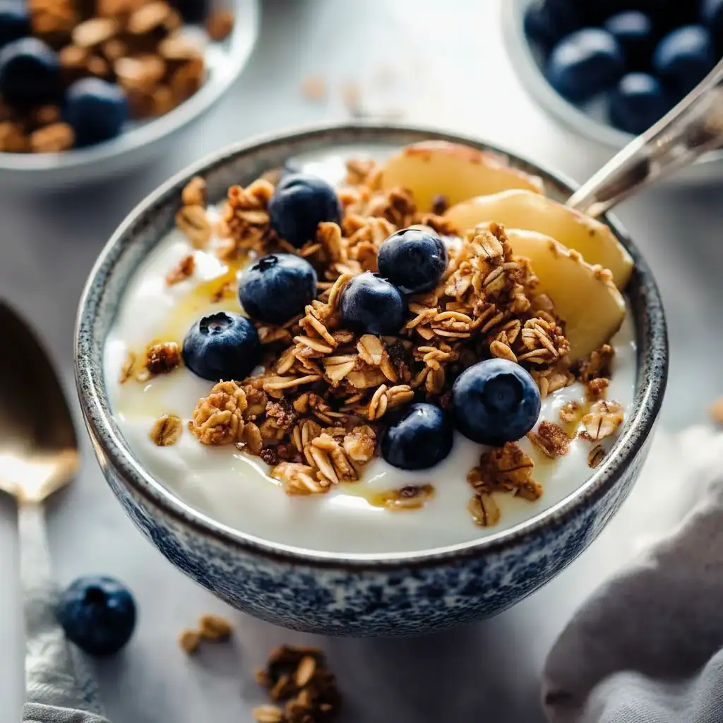 Greek Yogurt Granola Blueberries
