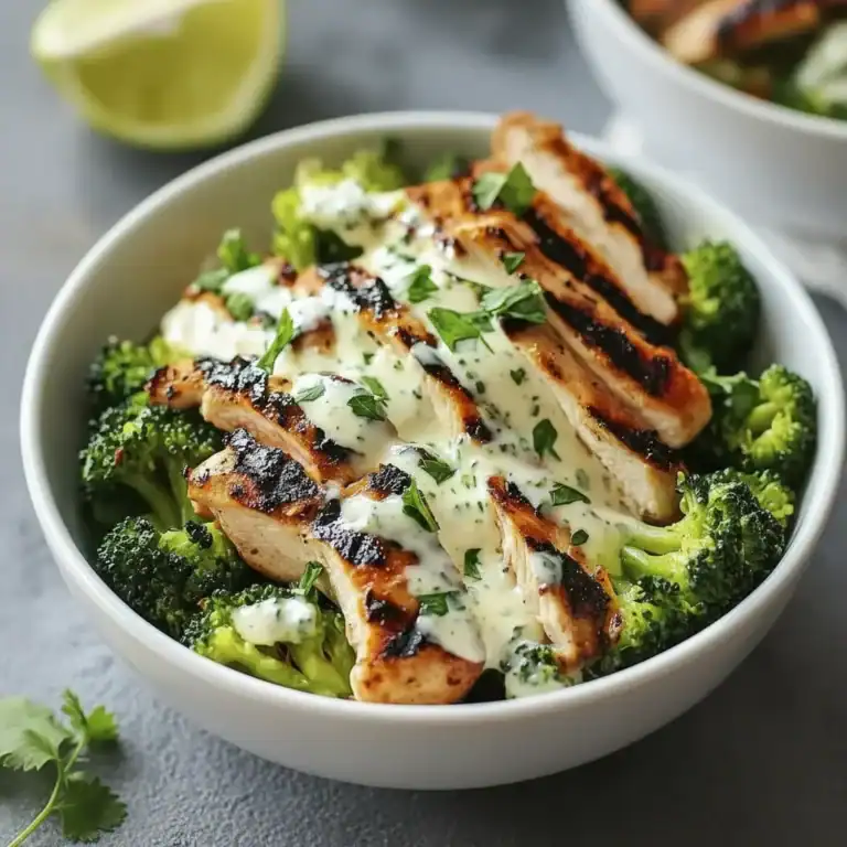 Grilled Chicken Broccoli Bowls Creamy