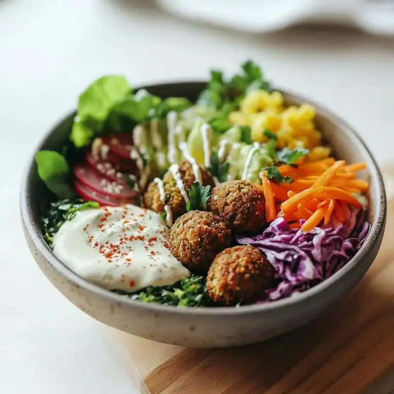 Healthy Colorful Falafel Bowl Recipe