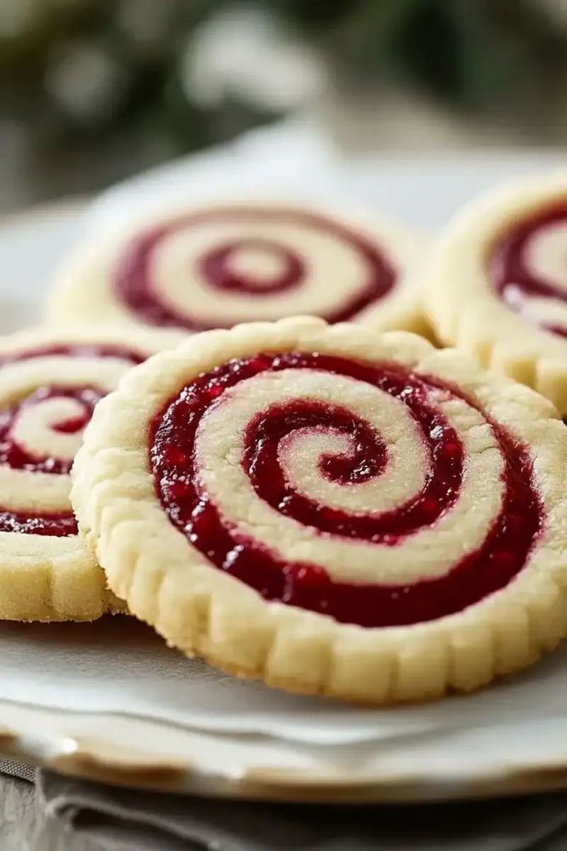 Raspberry Swirl Shortbread Cookies