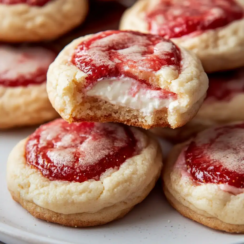 Soft Strawberry Cheesecake Cookies