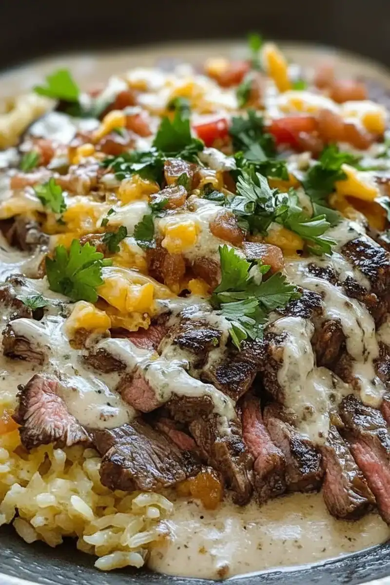 Steak Queso Rice