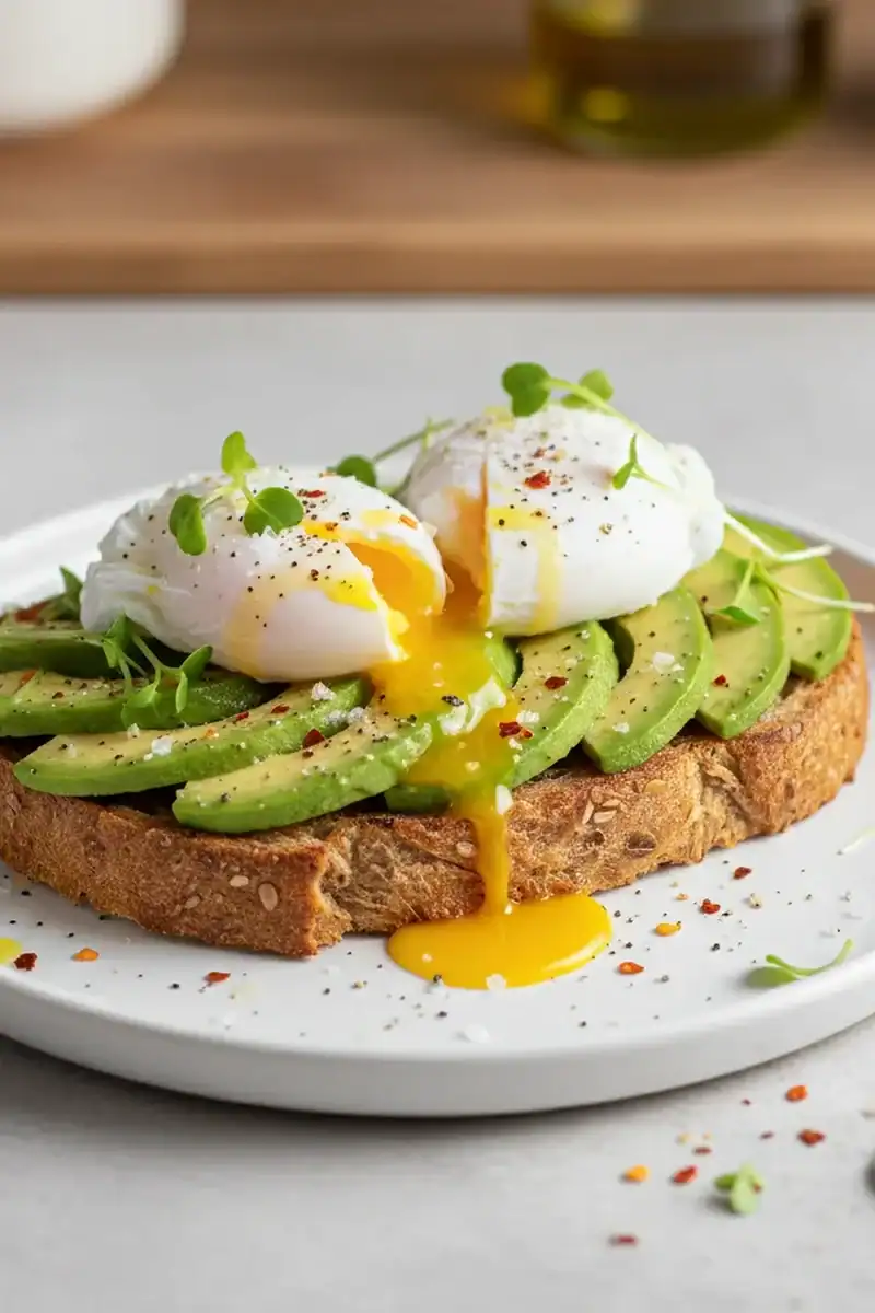 Toasted Whole Grain Bread Avocado Egg