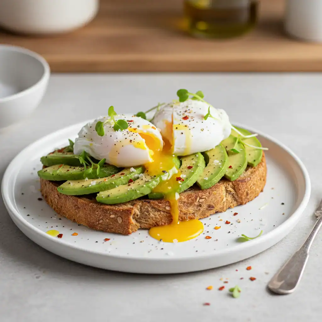 Toast Whole Grain Bread Avocado Egg