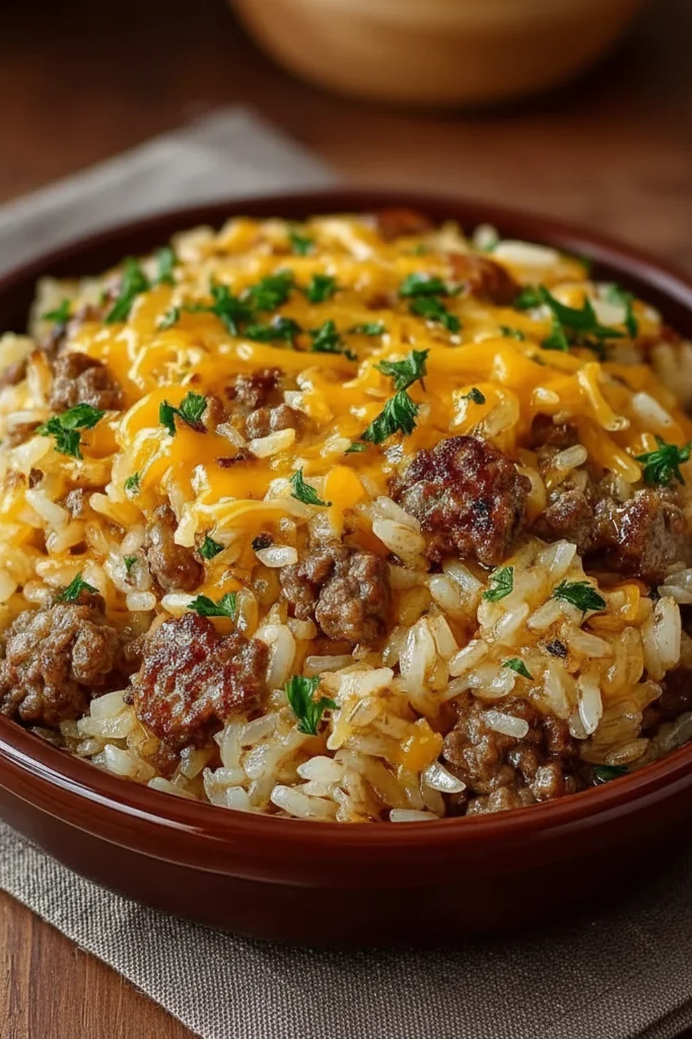 Cheesy Hamburger Rice Casserole Recipe
