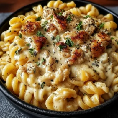 Creamy Crockpot Garlic Parmesan Chicken Pasta Recipe