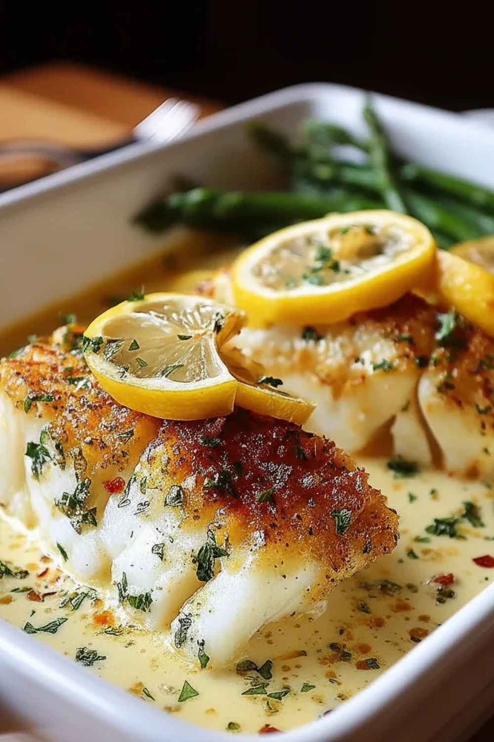 Baked Cod Coconut Lemon Cream Sauce Recipe
