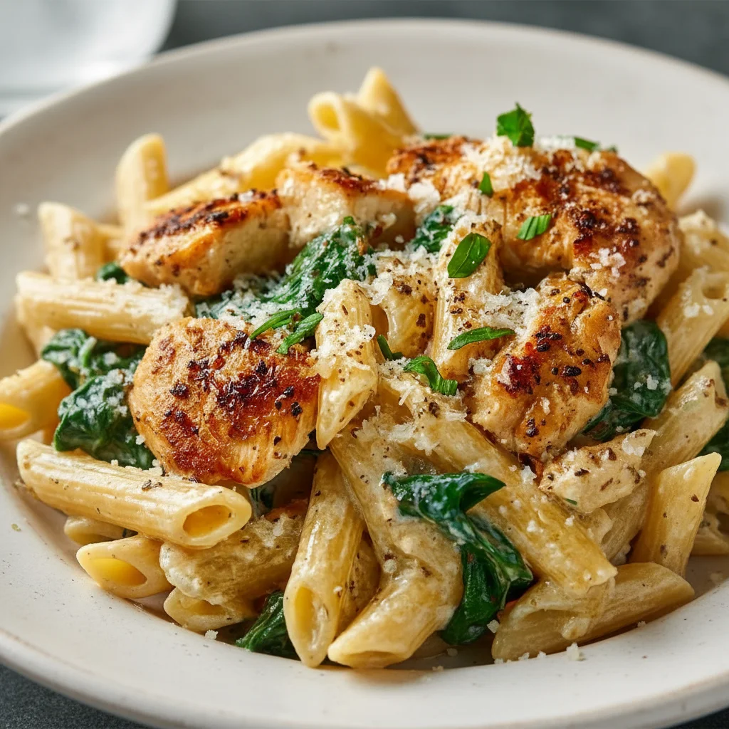 Rich Creamy Garlic Parmesan Chicken Pasta Recipe