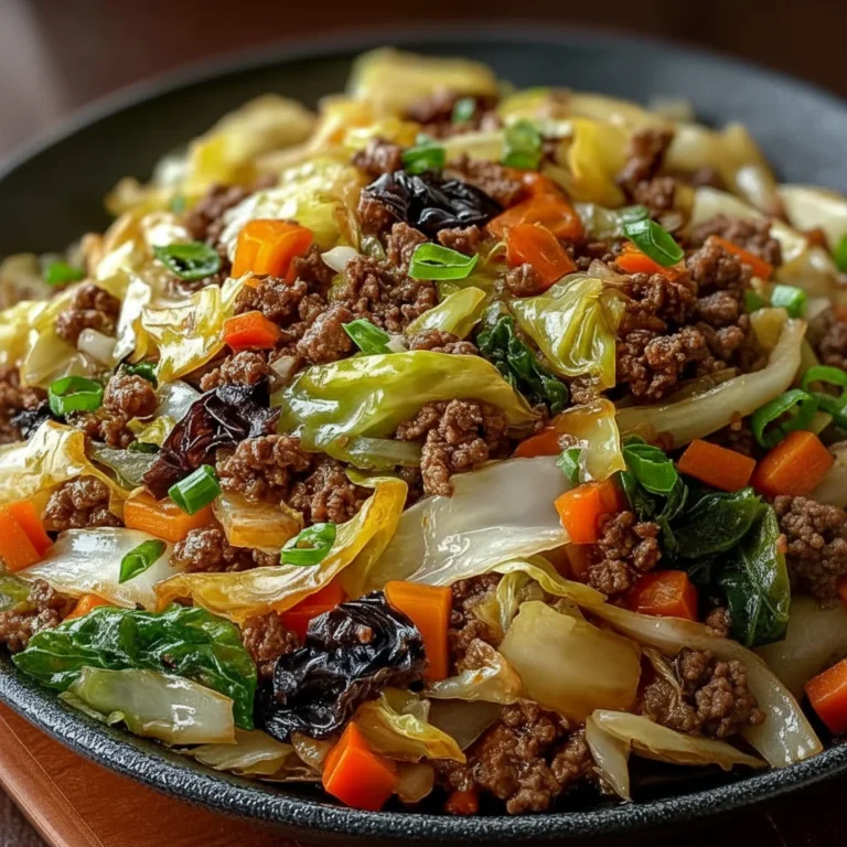Savory Chinese Ground Beef Cabbage Stir Fry Recipe