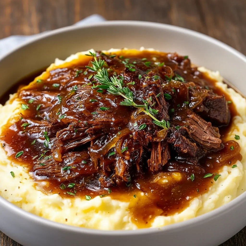 Slow Braised Juicy French Onion Pot Roast Recipe