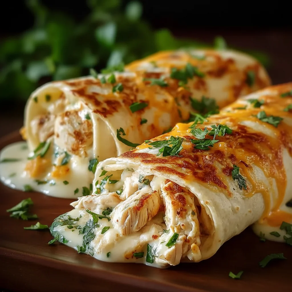 Try This Warm Cheesy Chicken Garlic Wraps Recipe
